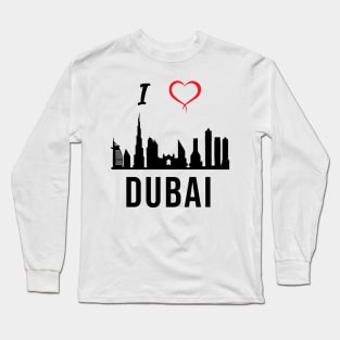 I love Dubai Skyline Arab Emirates Middle East Design Long Sleeve T-Shirt